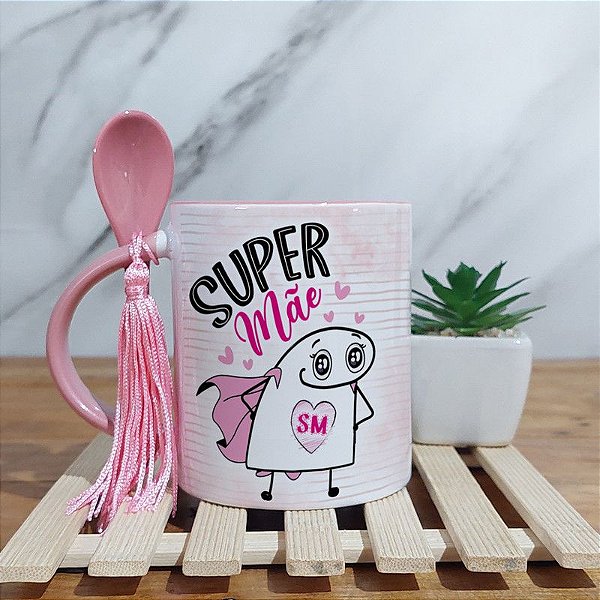 Caneca dia das Mães divertida flork - Super Mãe