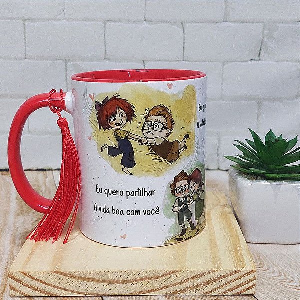 Caneca quero partilhar a vida boa com você - versão UP