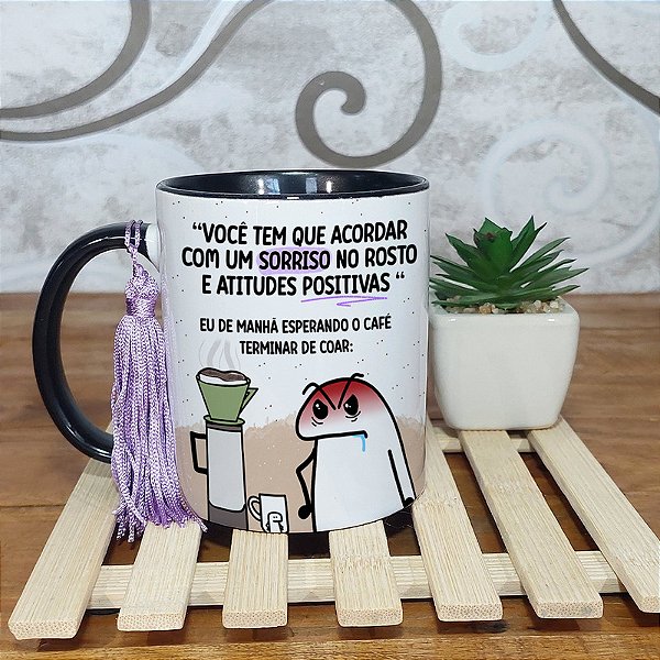 Caneca meme divertido flork - esperando o café terminar de coar