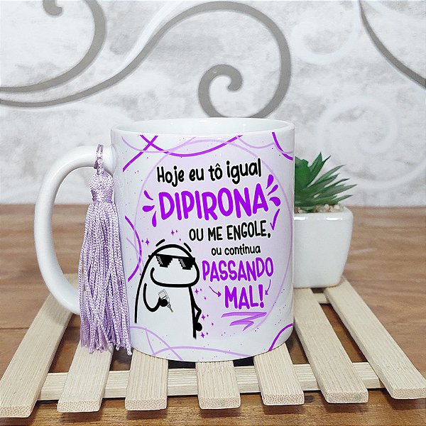 Caneca meme flork divertido - igual a dipirona