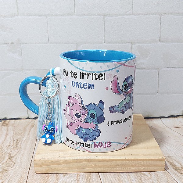 Caneca Stitch e Angel- vou te irritar pra sempre -namorados