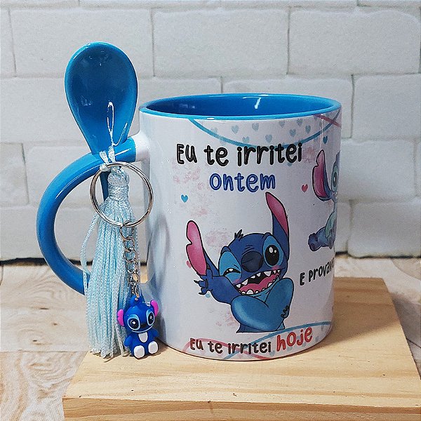 Caneca Stitch e Angel- vou te irritar pra sempre -amigas