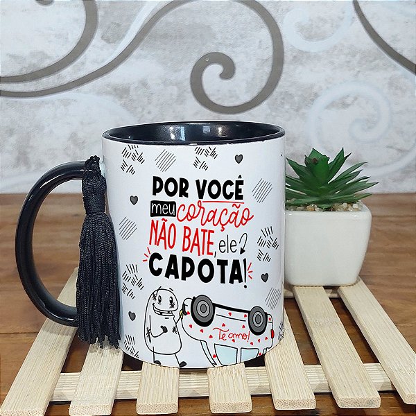 Caneca para namorados flork - por você meu coração capota