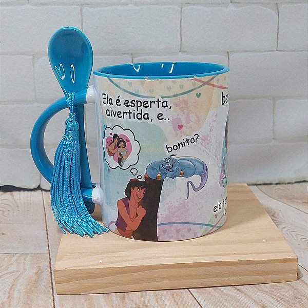 Caneca para namorados ela é perfeita e divertida - Aladdin e Jasmine