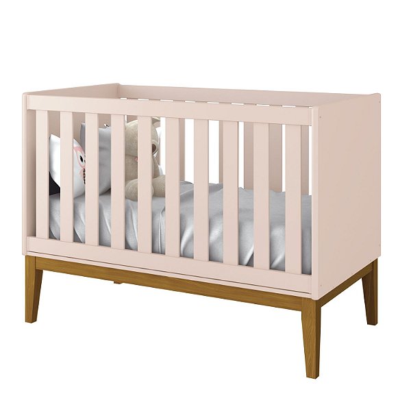 Berço Americano Mini Cama Rosa Fosco Classic