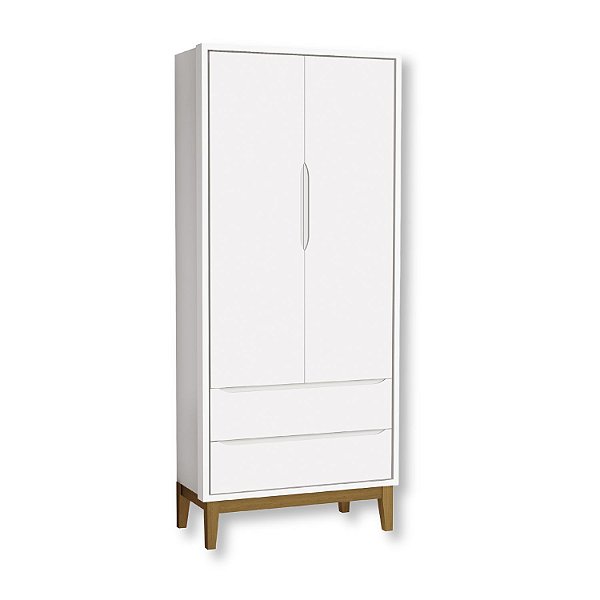 Guarda Roupa Infantil 2 Portas e 2 Gavetas Branco Classic