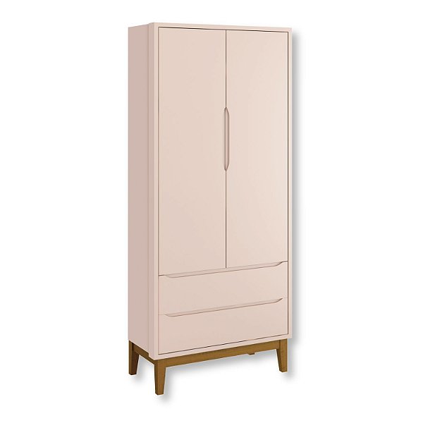 Guarda Roupa Infantil 2 Portas e 2 Gavetas Rosa Classic