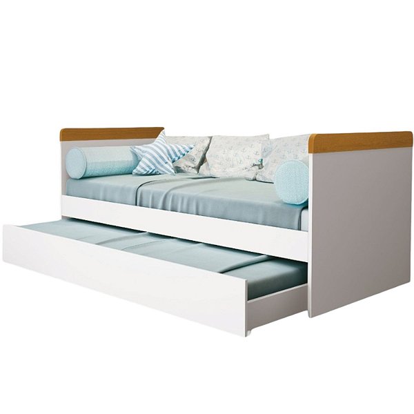 Cama Babá Com Cama Auxiliar Branco/Savana Nuth