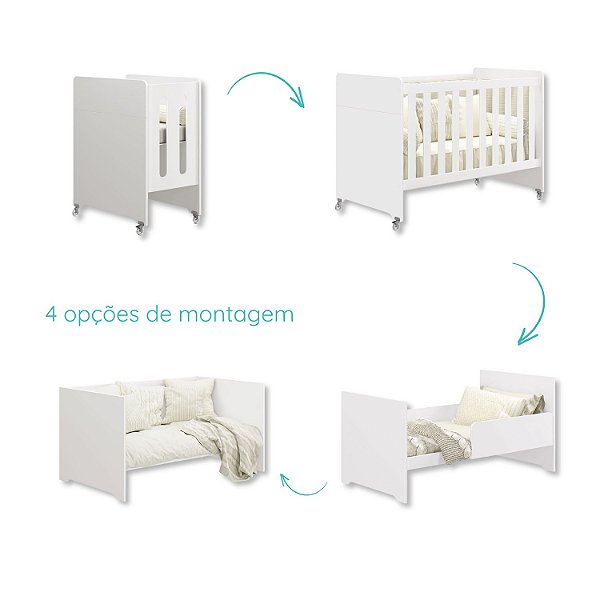 Berço Americano 4 em 1 Evolution Branco - Mima Mamãe - Loja de Produtos ...