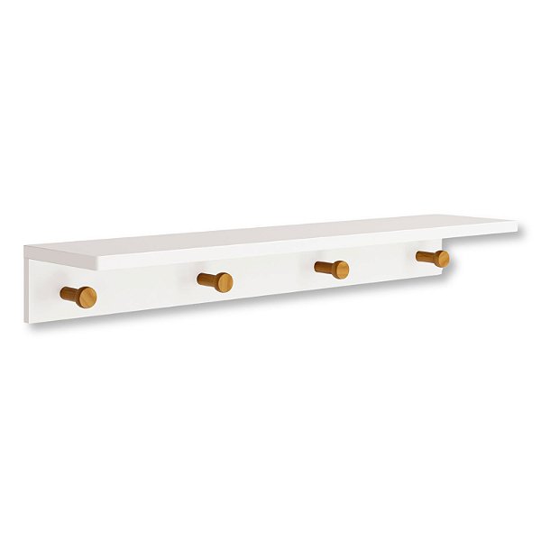 Prateleira Cabideiro Branco Fosco Bia 89 cm