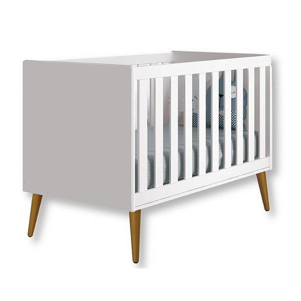 Berço Americano Mini Cama Retrô Branco Theo