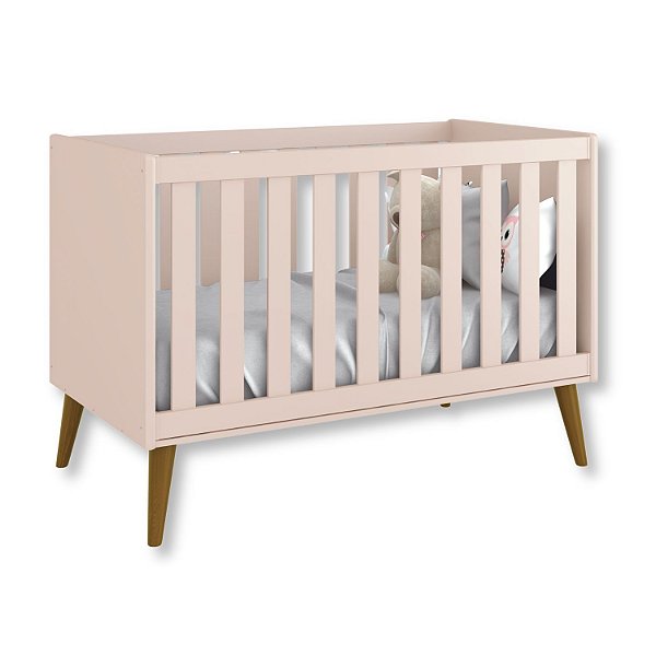 Berço Americano Mini Cama Retrô Rosa Theo