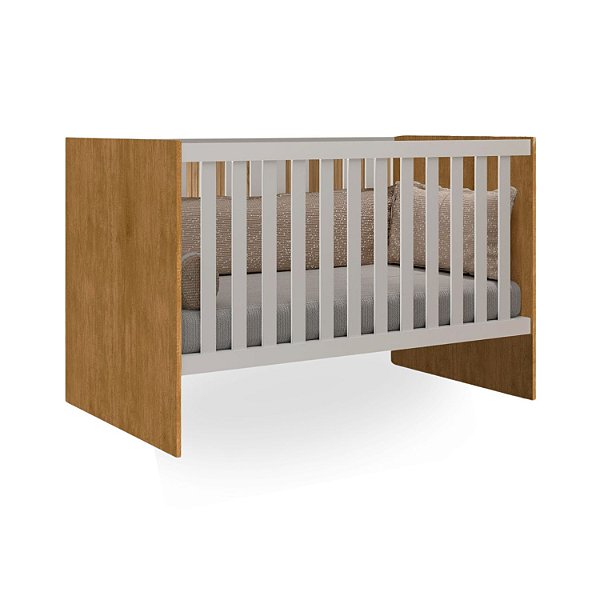Berço Americano Mini Cama Giovana Branco/Nature