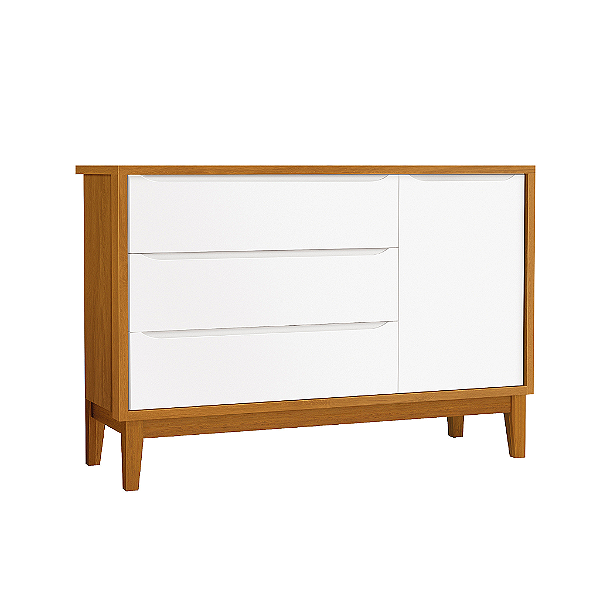 Cômoda Infantil 1 Porta e 3 Gavetas Savana Classic Pés Madeira