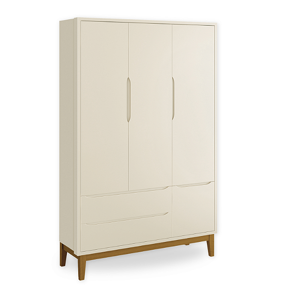 Guarda Roupa Infantil 3 Portas e 2 Gavetas Areia Classic