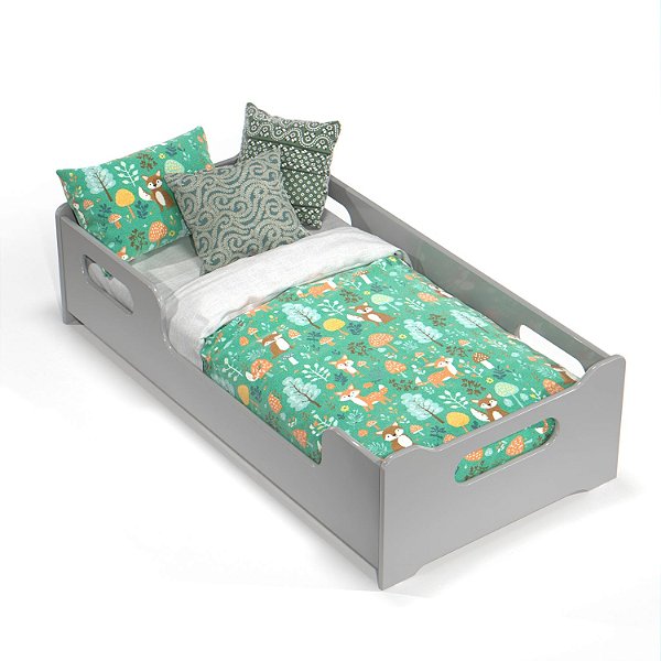 Mini Cama Infantil Montessoriana Encanto com Proteção Lateral Cinza