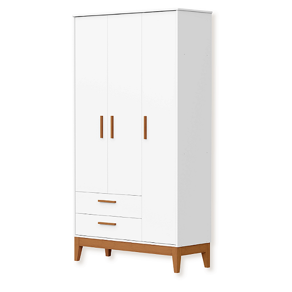Guarda Roupa Infantil Flip 3 Portas e 2 Gavetas Branco Fosco