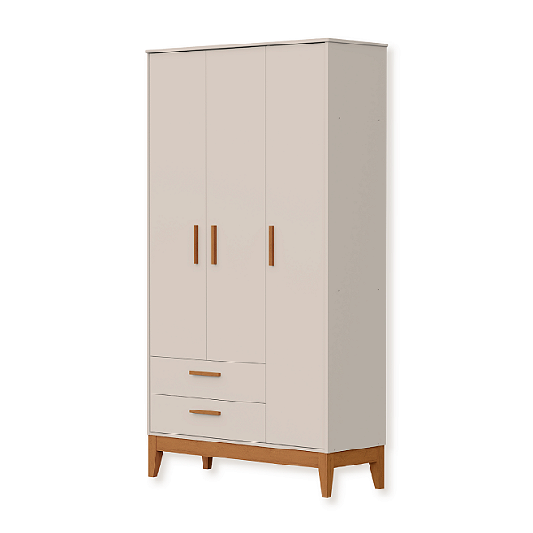 Guarda Roupa Infantil Flip 3 Portas e 2 Gavetas Areia Fosco