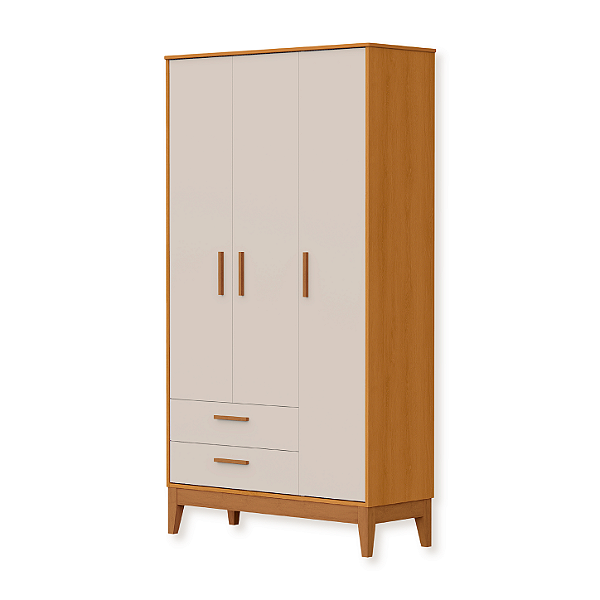 Guarda Roupa Infantil Flip 3 Portas e 2 Gavetas Areia Fosco/Savana