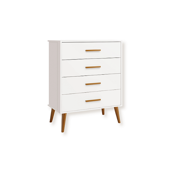 Cômoda Infantil 4 Gavetas Isis Branco Fosco