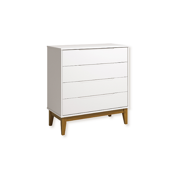 Cômoda Gaveteira Elfe 4 Gavetas Branco Fosco