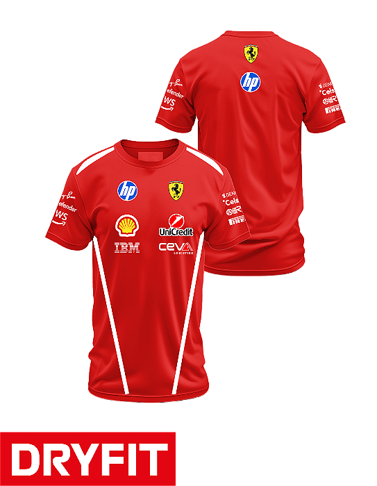 Camiseta Dryfit Ferrari 2026 - Team - Vermelho