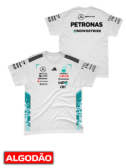Camiseta Algodão Mercedes 2026 - Team - Branco