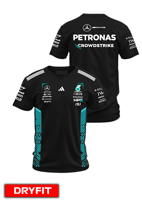 Camiseta Dryfit Mercedes 2026 - Team - Preto