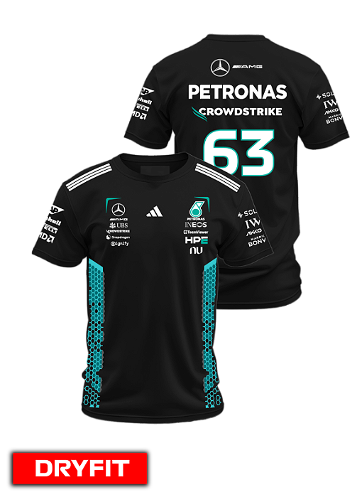 Camiseta Dryfit Mercedes 2026 - George Russel - Preto