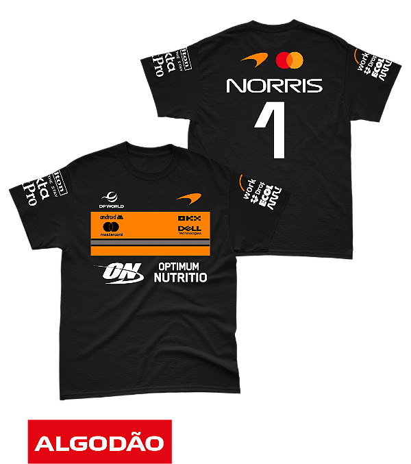 Camiseta Algodão Mclaren 2026 - Lando Norris - Preto ( EDITION )