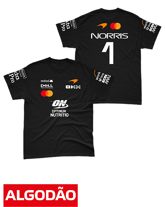 Camiseta Algodão Mclaren 2026 - Lando Norris - Preto