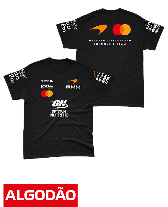 Camiseta Algodão Mclaren 2026 - Team - Preto