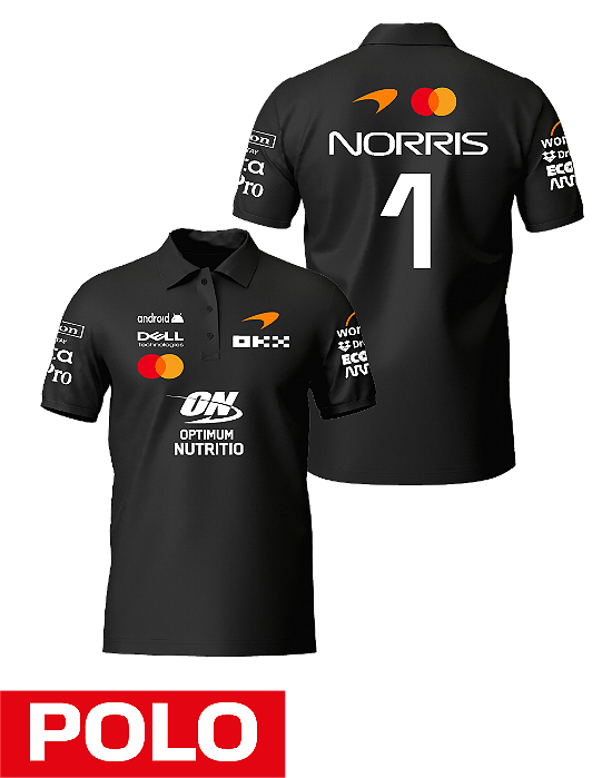Camiseta Polo Mclaren 2026 - Lando Norris - Preto