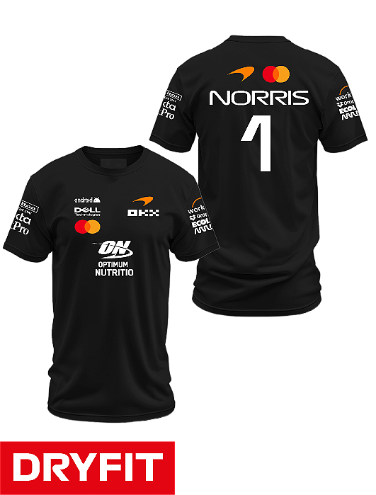 Camiseta Dryfit Mclaren 2026 - Lando Norris - Preto