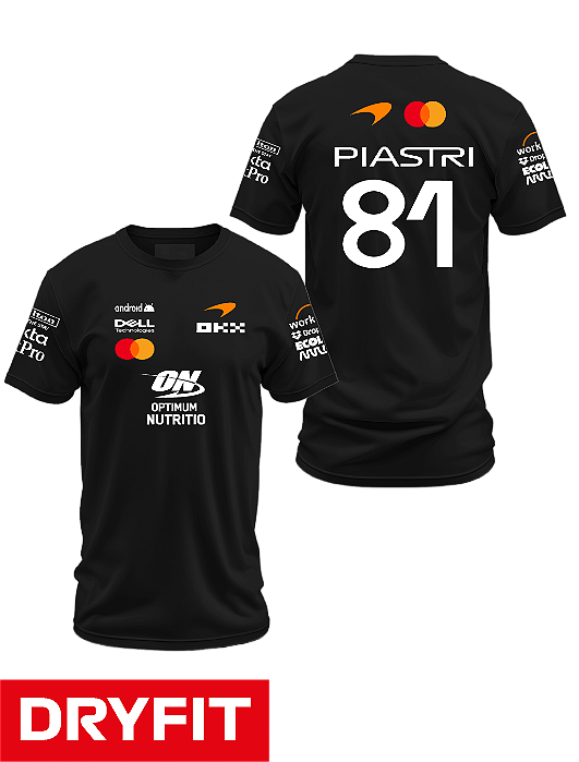 Camiseta Dryfit Mclaren 2026 - Oscar Piastri - Preto