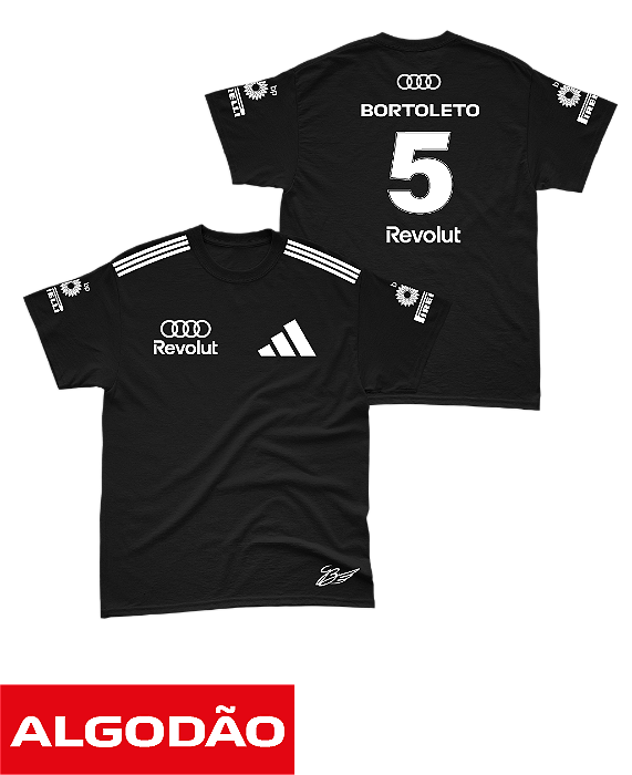 Camiseta Algodão Audi 2026 - Gabriel Bortoleto - Preto