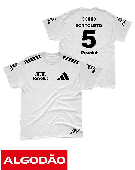 Camiseta Algodão Audi 2026 - Gabriel Bortoleto - Branco