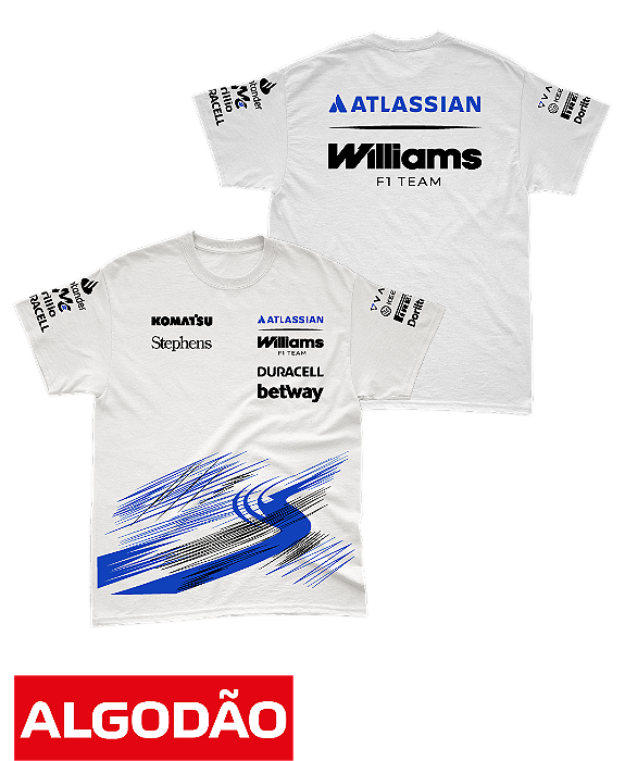 Camiseta Algodão Williams 2026 - Team - Branco