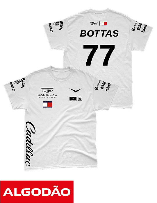 Camiseta Algodão Cadillac 2026 - Valteri Bottas - Branco
