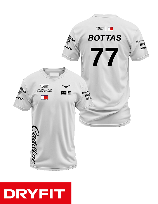 Camiseta Dryfit Cadillac 2026 - Valteri Bottas - Branco