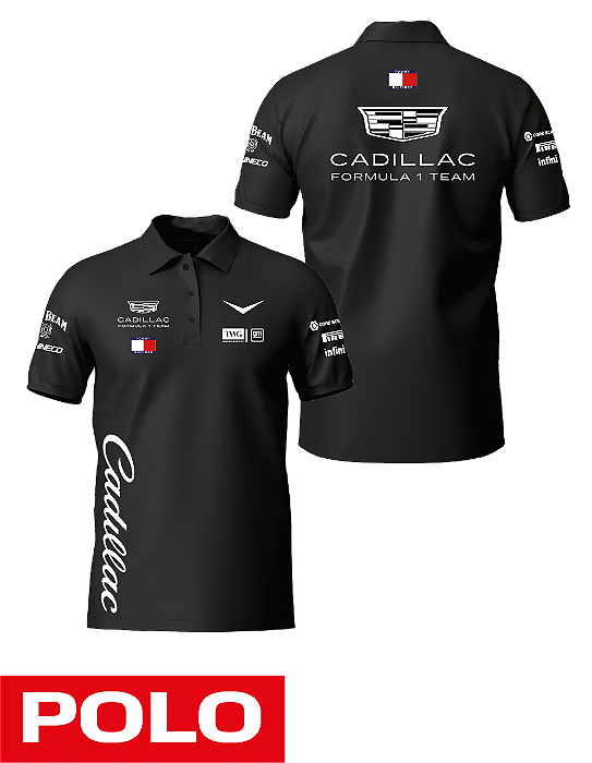 Camiseta Polo Cadillac 2026 - Team - Preto