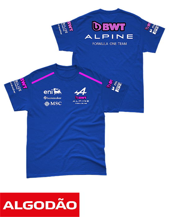 Camiseta Algodão Alpine F1 Team 2026 - F. Colapinto - Azul Royal