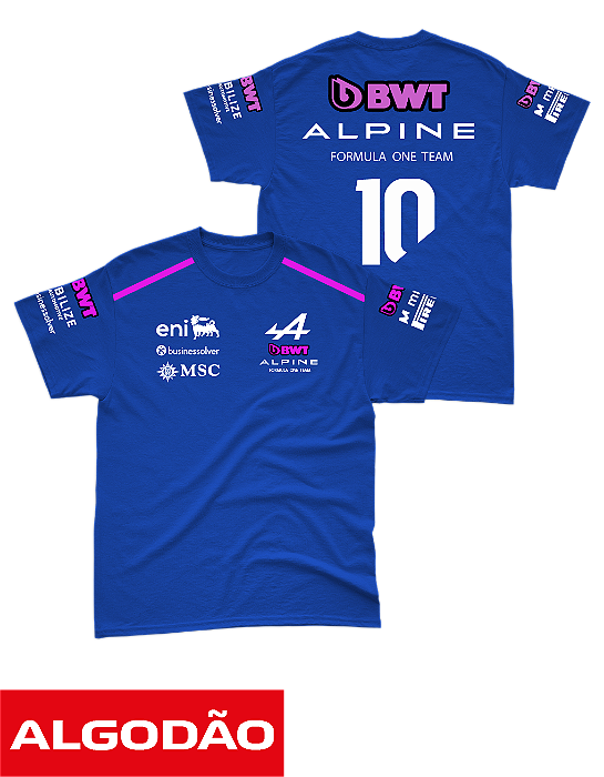 Camiseta Algodão Alpine F1 Team 2026 - Pierre Gasly - Azul Royal