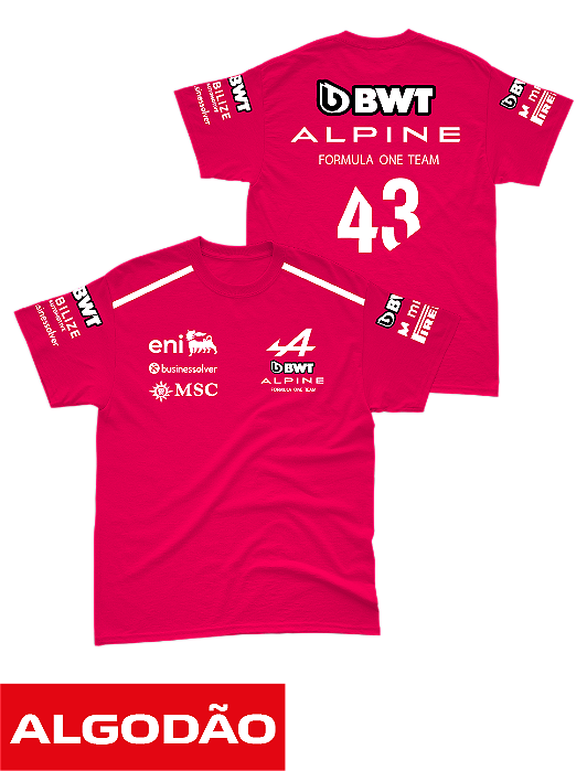 Camiseta Algodão Alpine F1 Team 2026 - F.Colapinto - Rosa Pink