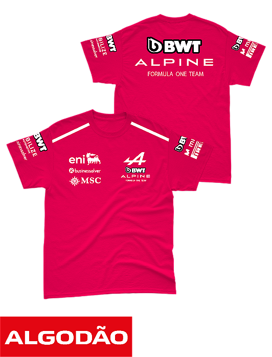 Camiseta Algodão Alpine F1 Team 2026 - Team - Rosa Pink