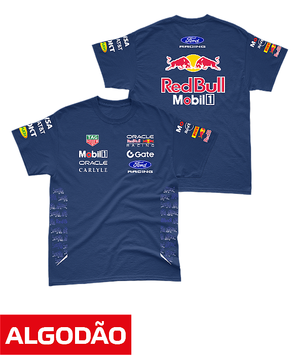 Camiseta Algodão Red Bull Ford 2026 - Team - Azul Marinho