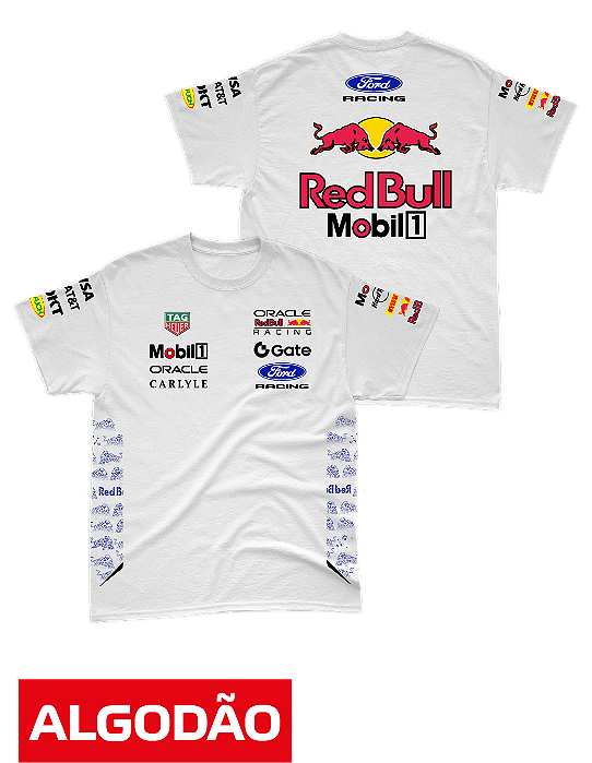 Camiseta Algodão Red Bull Ford 2026 - Team - Branco