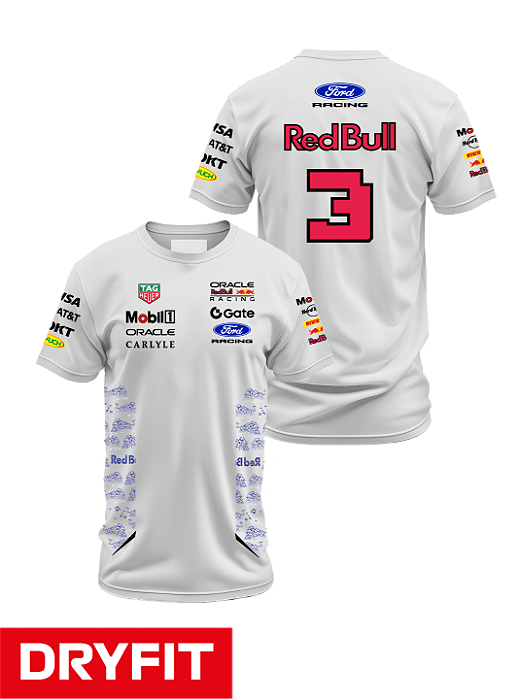 Camiseta Dryfit Red Bull Ford - Max Verstappen - Branco