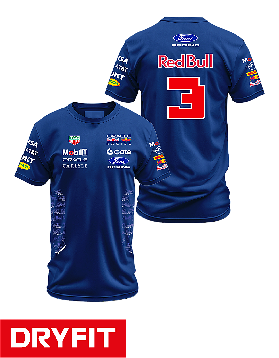 Camiseta Dryfit Red Bull Ford - Max Verstappen - Azul Marinho