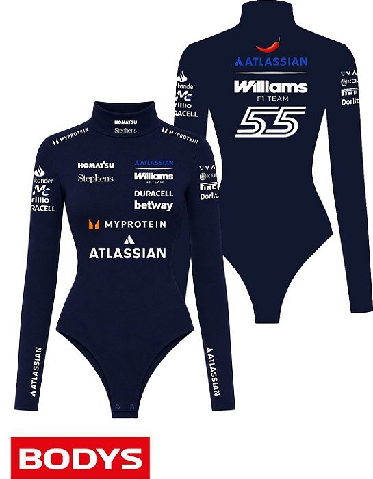 Body Feminino - Williams F1 Team - Carlos Sainz